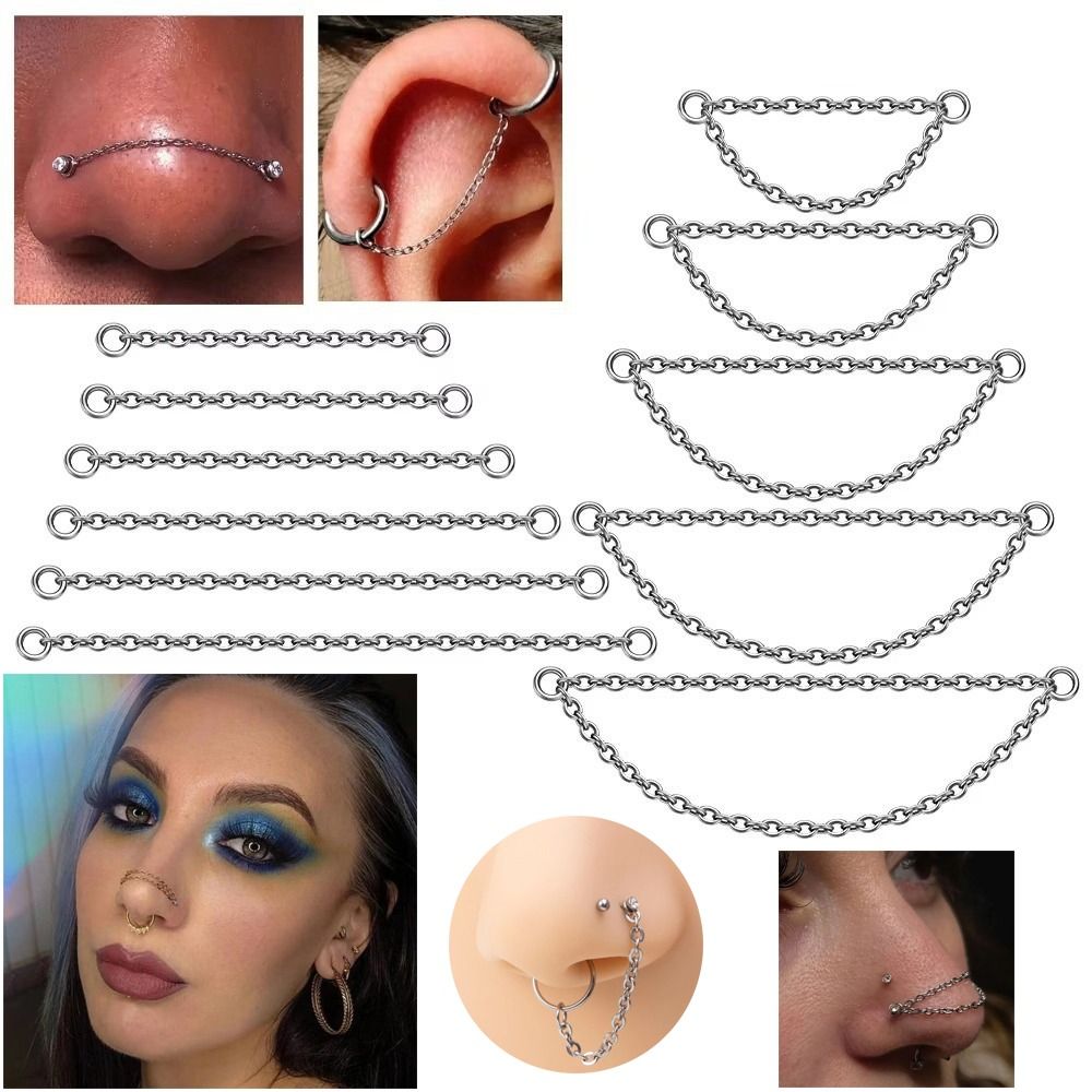 Body Jewelry Piercing - Fashion Titanium Nose Chain Three Layer