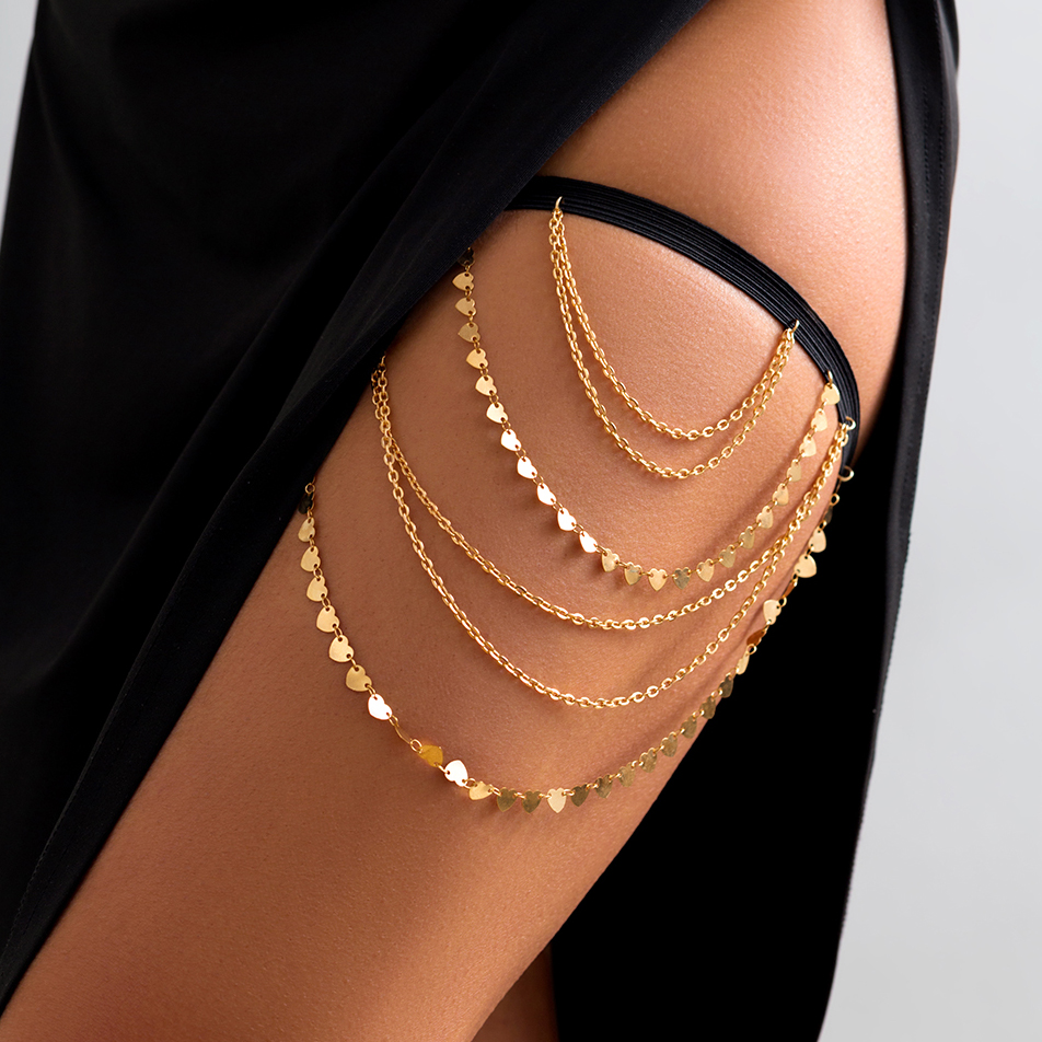 Body Jewelry Thigh Chain - Boho Sexy Elastic Band Bandage Leg