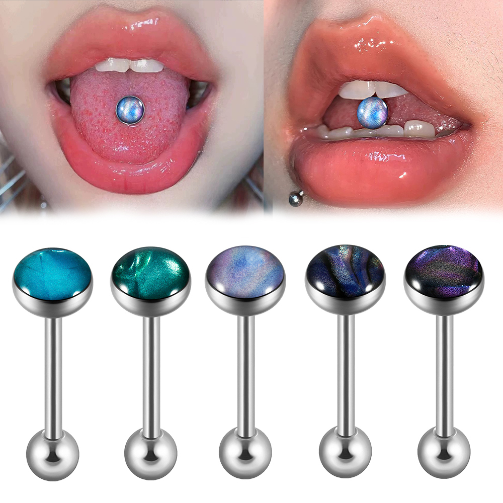Tongue Barbell Straight - 1/6pcs Surgical Steel Industrial Barbell Balls