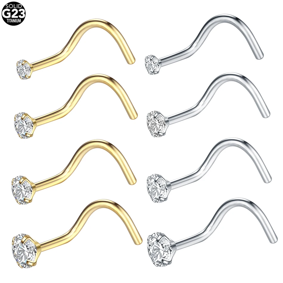 Body Jewelry Implants - 1/5pcs Implant Grade Titanium Prong Zircon