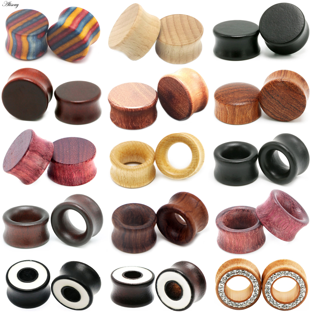 Body Jewelry Ear Plugs - 1PC Fashion Ear Plugs Wood Flesh