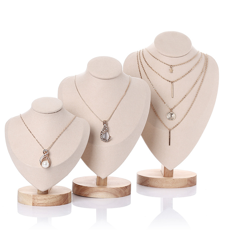 Body Jewelry Holder - Velvet Portrait Necklace Display Pendant Organizer