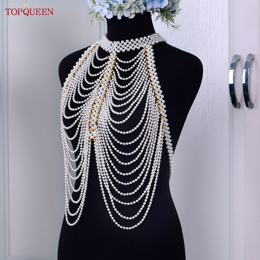 TOPQUEEN VG48 Bride Vest Cape  - Body Jewelry Vest avis et prix