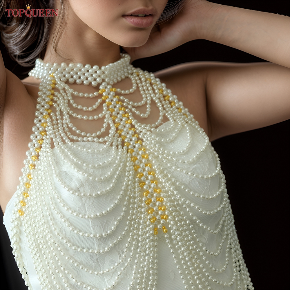 TOPQUEEN VG48 Bride Vest Cape  - Body Jewelry Vest avis et prix