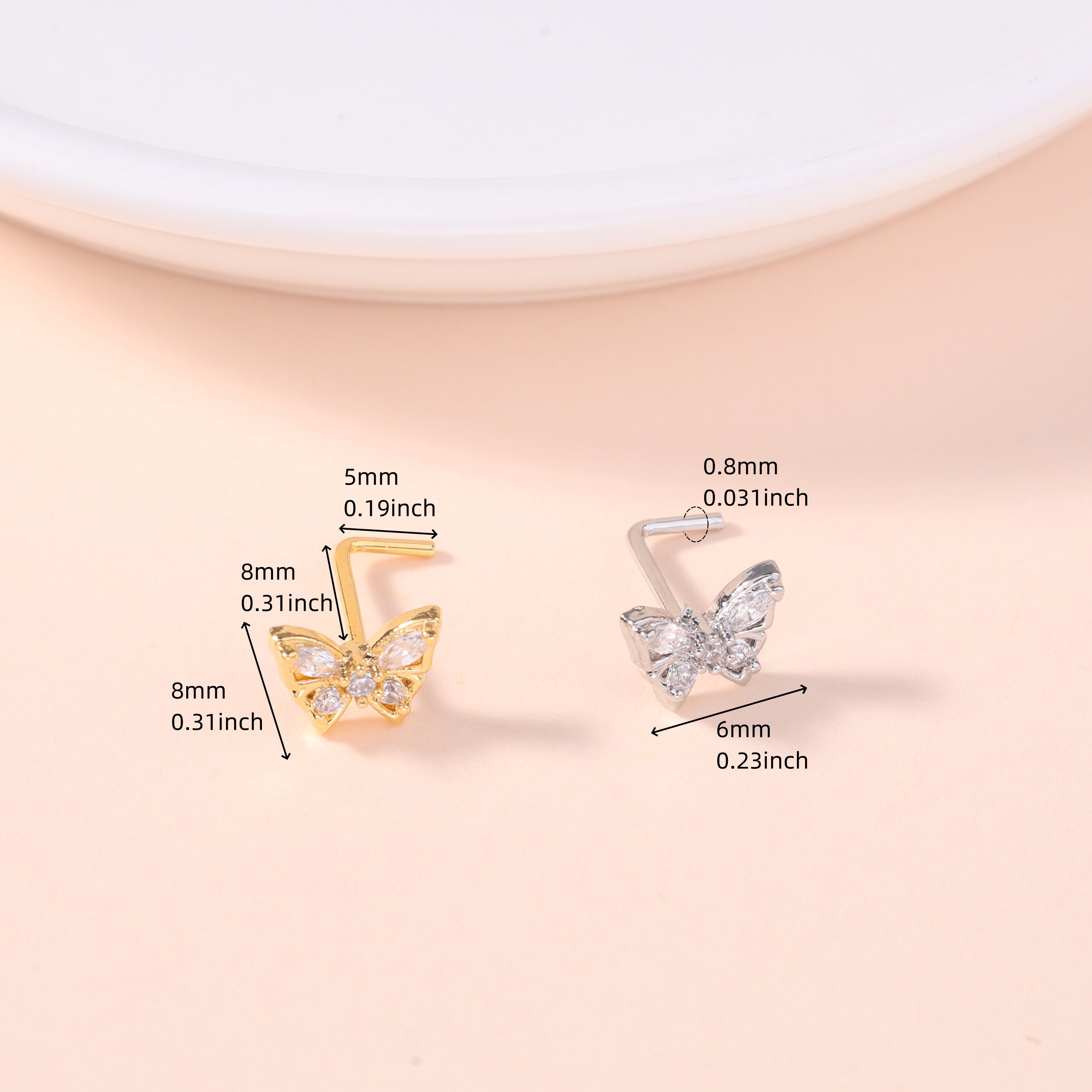 1Pcs Nose Stud Rings L Screw S - Body Jewelry Piercing avis et prix