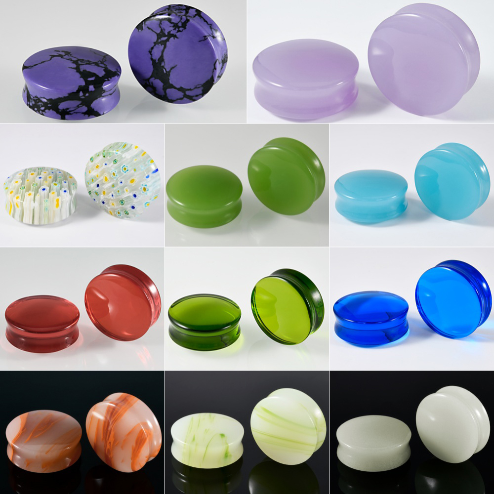 1/2/22PCS Glass&Stone Round Ea - Body Jewelry Ear Plugs avis et prix