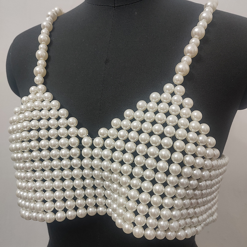 Winter Women's Handmade Pearl  - Body Jewelry Vest avis et prix