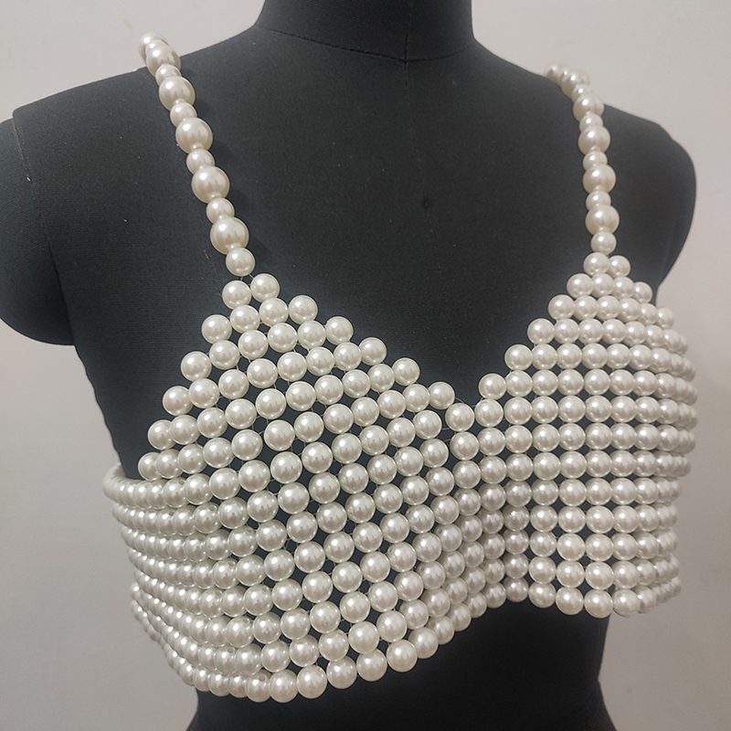 Winter Women's Handmade Pearl  - Body Jewelry Vest avis et prix