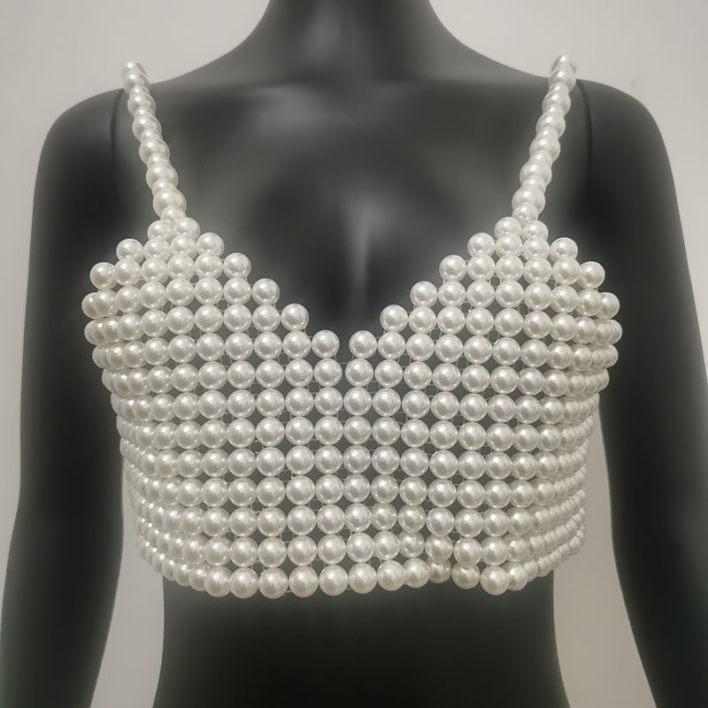 Winter Women's Handmade Pearl  - Body Jewelry Vest avis et prix