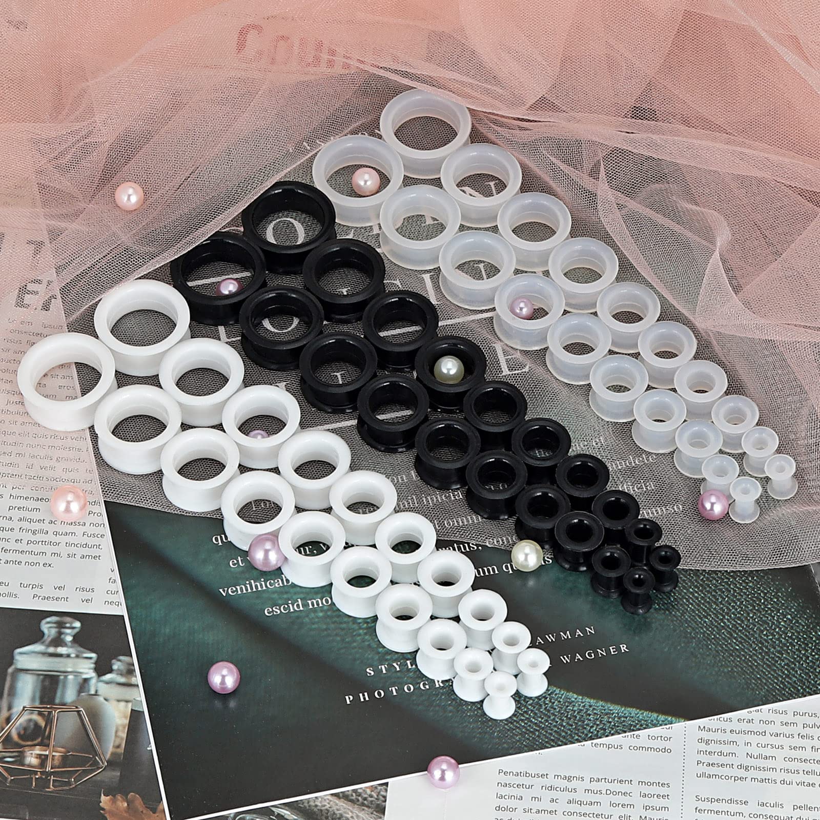2PCS Black Clear White Thick S - Body Jewelry Ear Plugs avis et prix