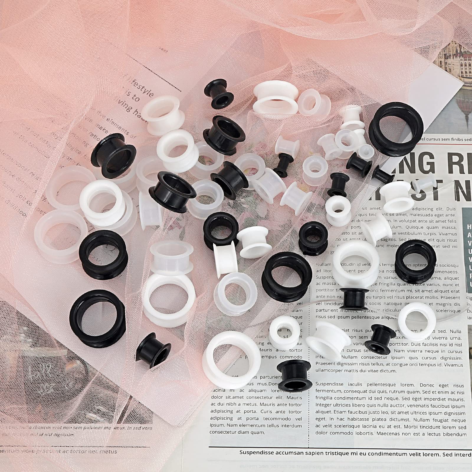 2PCS Black Clear White Thick S - Body Jewelry Ear Plugs avis et prix