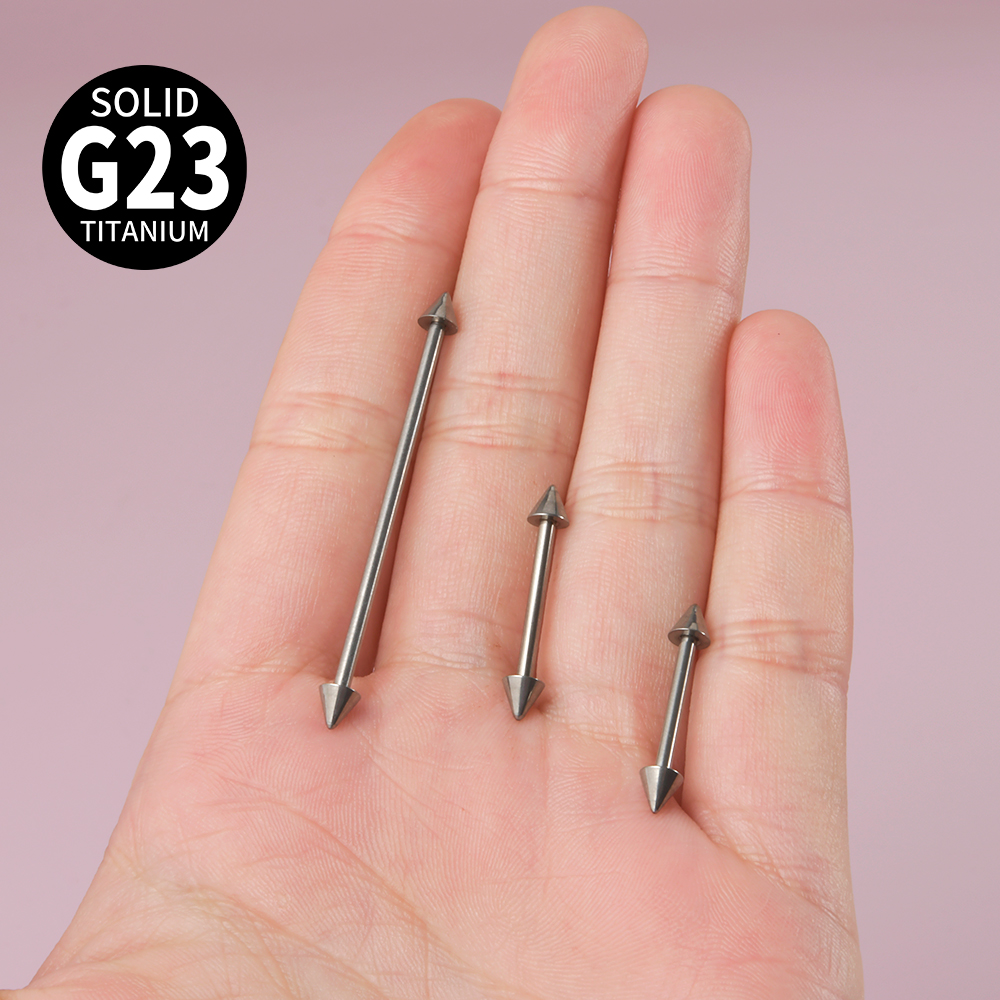 1Pc  G23 Titanium Cone Industr - Tongue Barbell Straight avis et prix