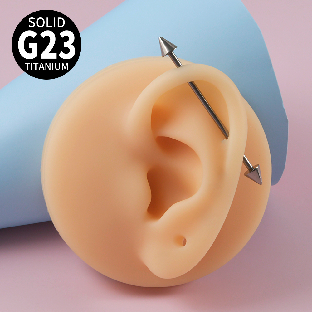 1Pc  G23 Titanium Cone Industr - Tongue Barbell Straight avis et prix