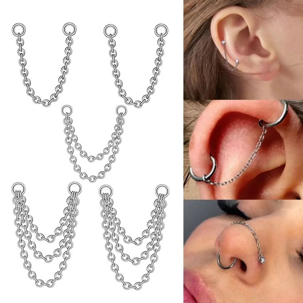 Titanium Nose Chain Three Laye - Body Jewelry Piercing avis et prix