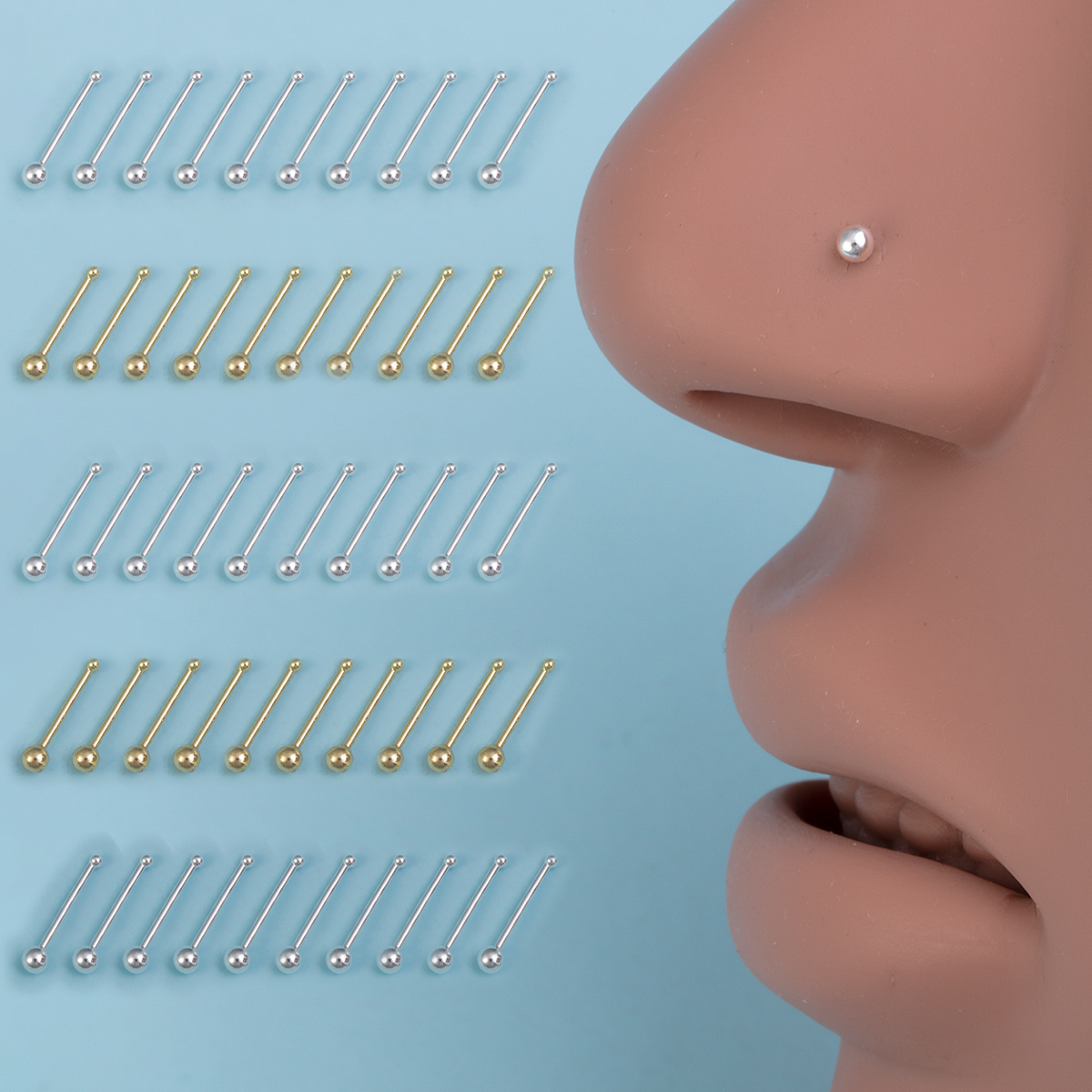 10pcs Nose Stud Rings Cartilag - Nostril Screw Pin avis et prix