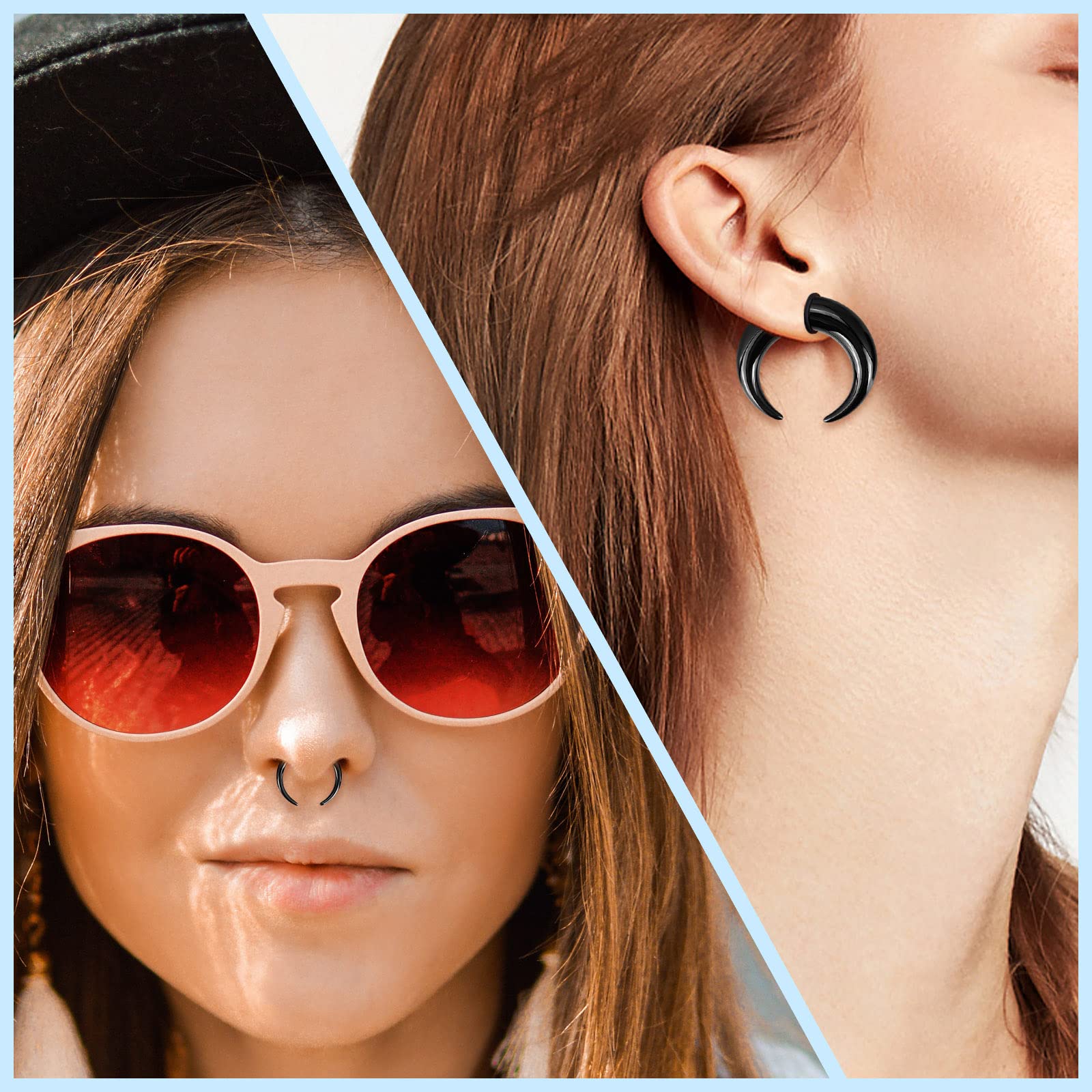 18Pcs Acrylic Septum Pincher T - Body Jewelry Ear Plugs avis et prix
