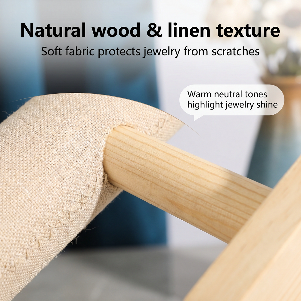 Wood Linen Jewelry Display Sta - Body Jewelry Holder avis et prix