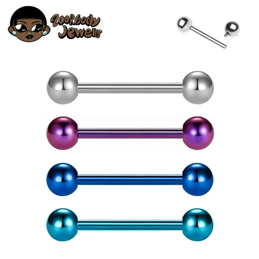 1/10pcs F136 Implant Grade Tit - Tongue Barbell Straight avis et prix