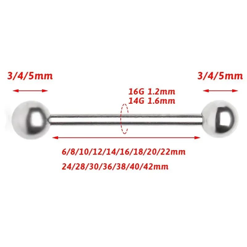 1/10pcs F136 Implant Grade Tit - Tongue Barbell Straight avis et prix