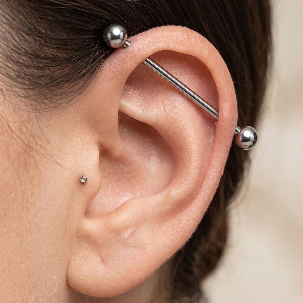 1Pc Punk ASTM F-136 Titanium 1 - Tongue Barbell Straight avis et prix