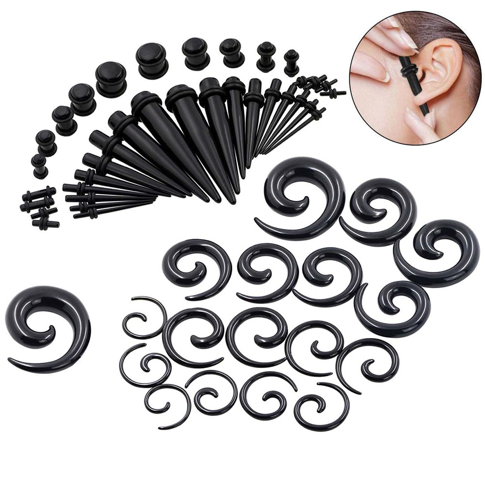 1 Set Ear Taper Kit Black Ear  - Body Jewelry Ear Plugs avis et prix