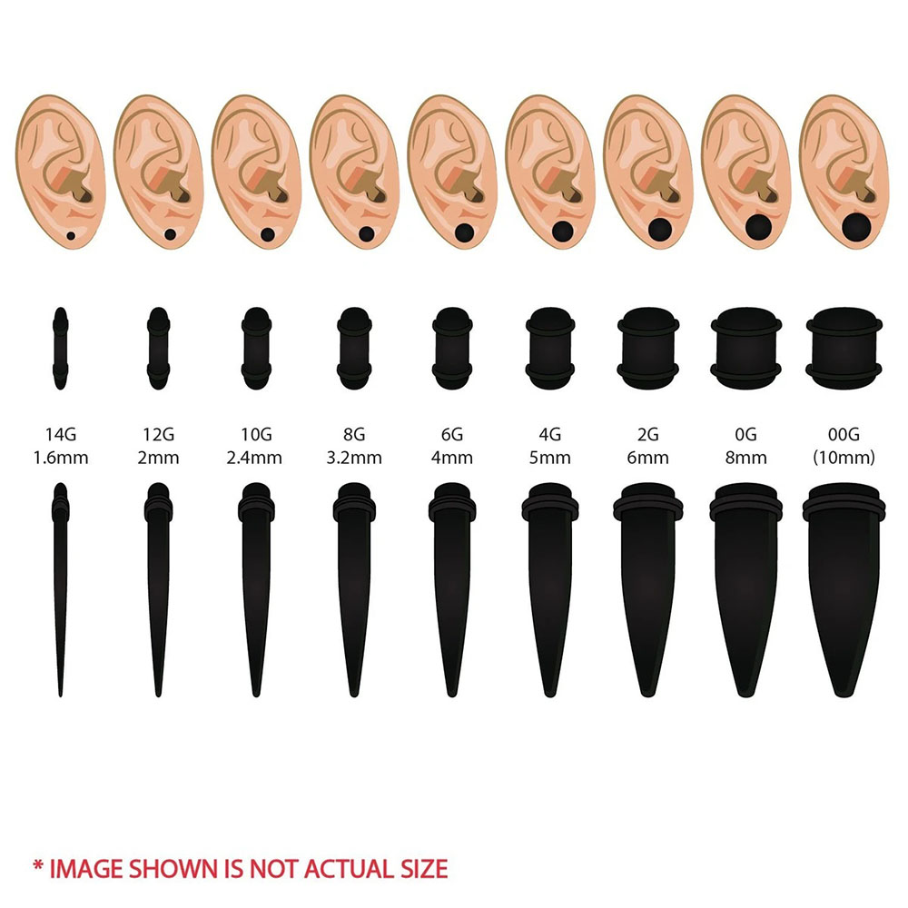 1 Set Ear Taper Kit Black Ear  - Body Jewelry Ear Plugs avis et prix