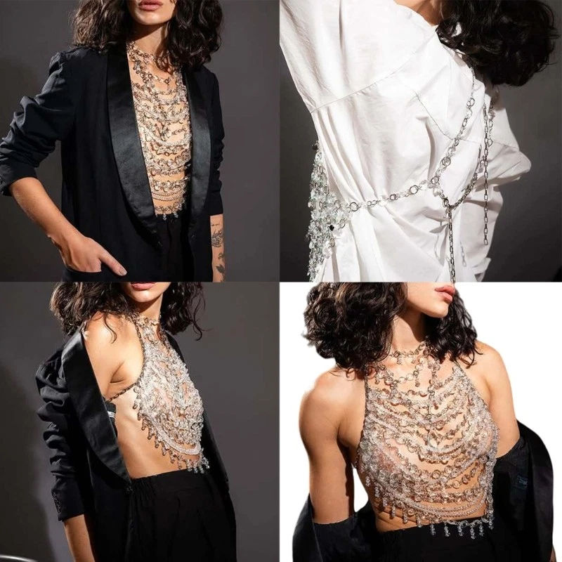Handmade Beaded Vest Clear Cry - Body Jewelry Vest avis et prix