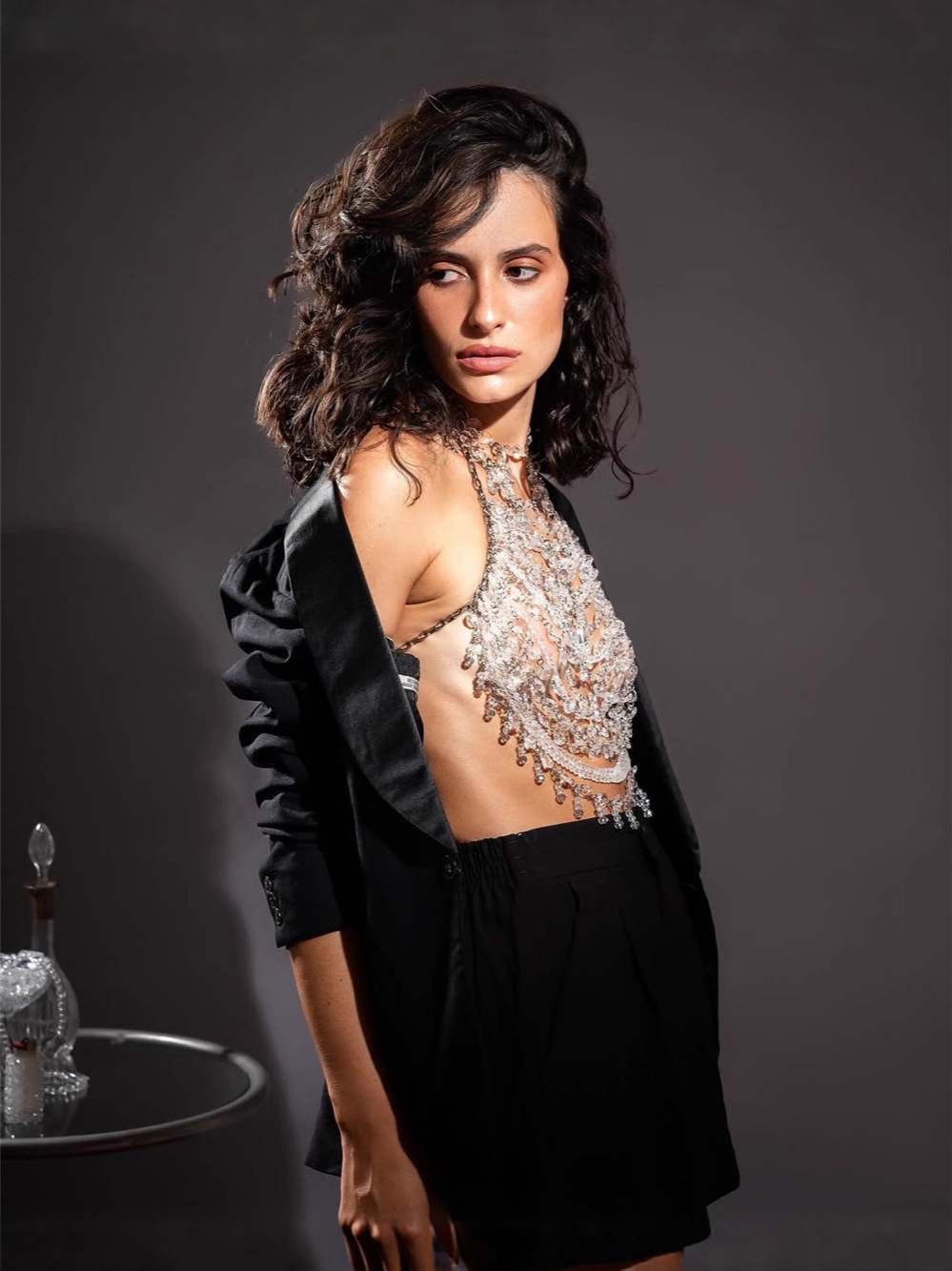 Handmade Beaded Vest Clear Cry - Body Jewelry Vest avis et prix