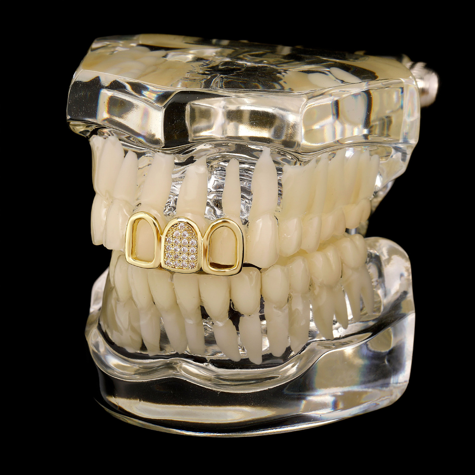 Rhinestone Teeth Cover Gold Pl - Body Jewelry Piercing avis et prix