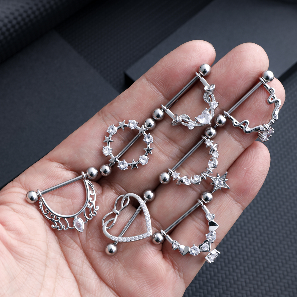2pcs Mixed-style Lettering Flo - Body Jewelry Nipple Rings avis et prix