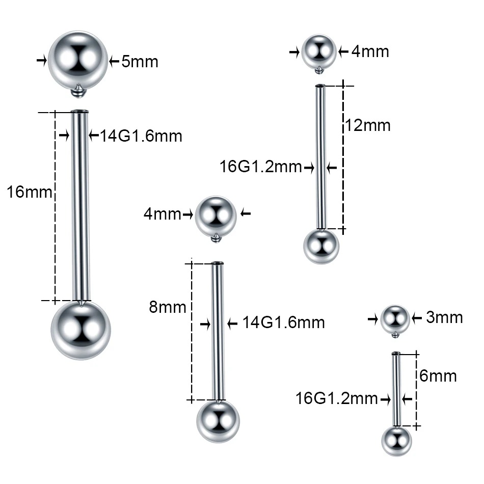 ASTM F136 Titanium Industrial  - Tongue Barbell Straight avis et prix