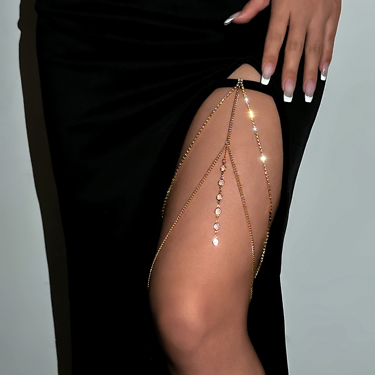 Sexy Shiny Crystal Multilayer  - Body Jewelry Thigh Chain avis et prix