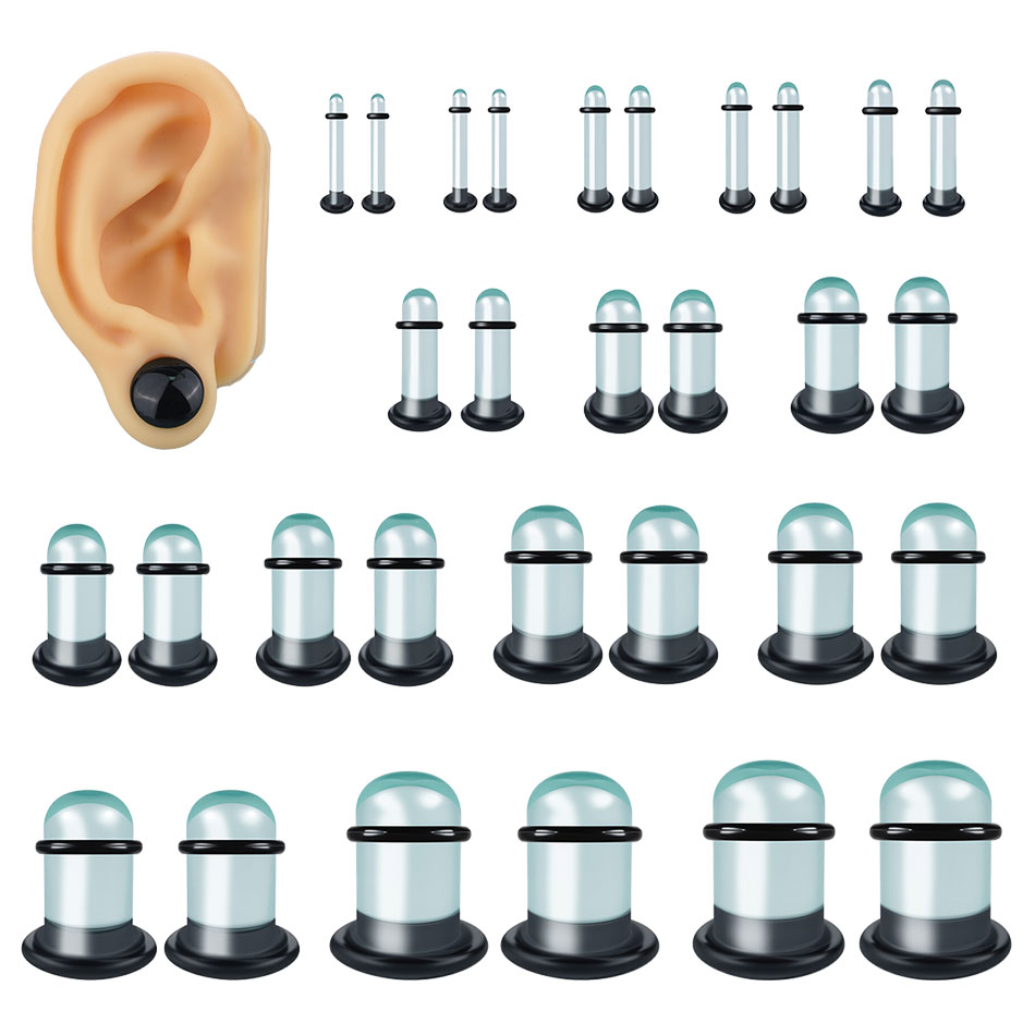 2pcs Glass Ear Gauges Stretchi - Body Jewelry Ear Plugs avis et prix