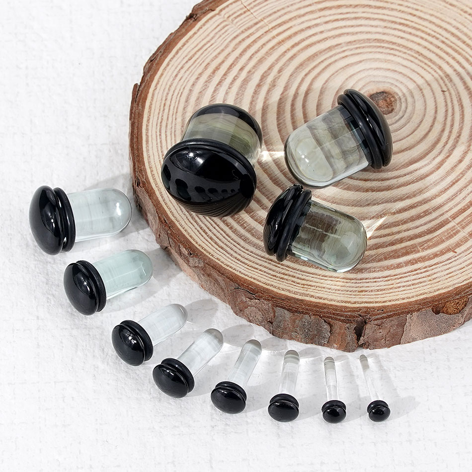 2pcs Glass Ear Gauges Stretchi - Body Jewelry Ear Plugs avis et prix