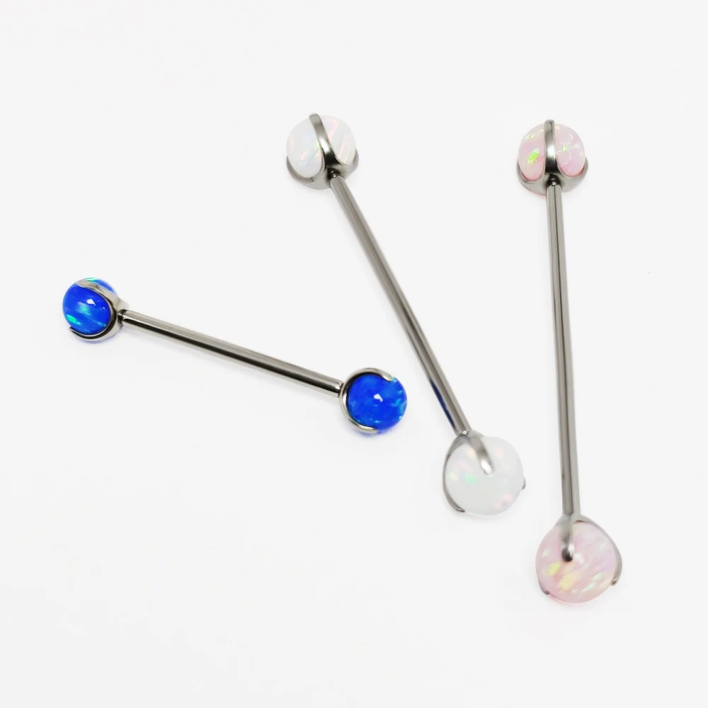 G23 Titanium opal Barbell Ball - Tongue Barbell Straight avis et prix
