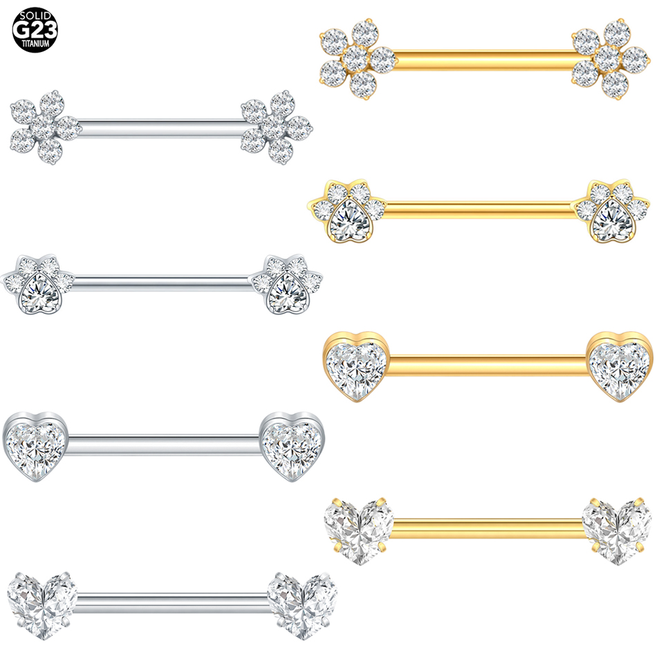 1Pc Titanium Flower Nipple Pie - Body Jewelry Nipple Rings avis et prix