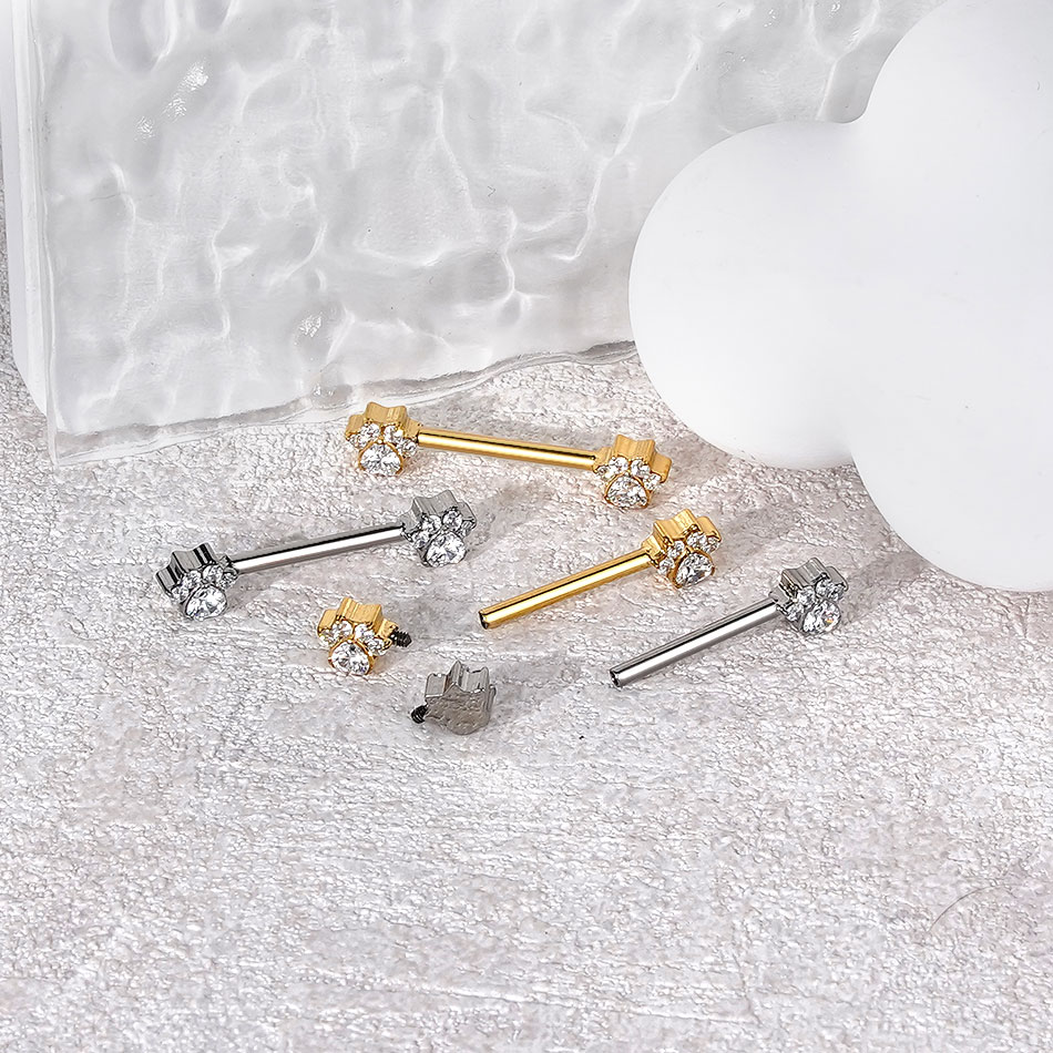 1Pc Titanium Flower Nipple Pie - Body Jewelry Nipple Rings avis et prix