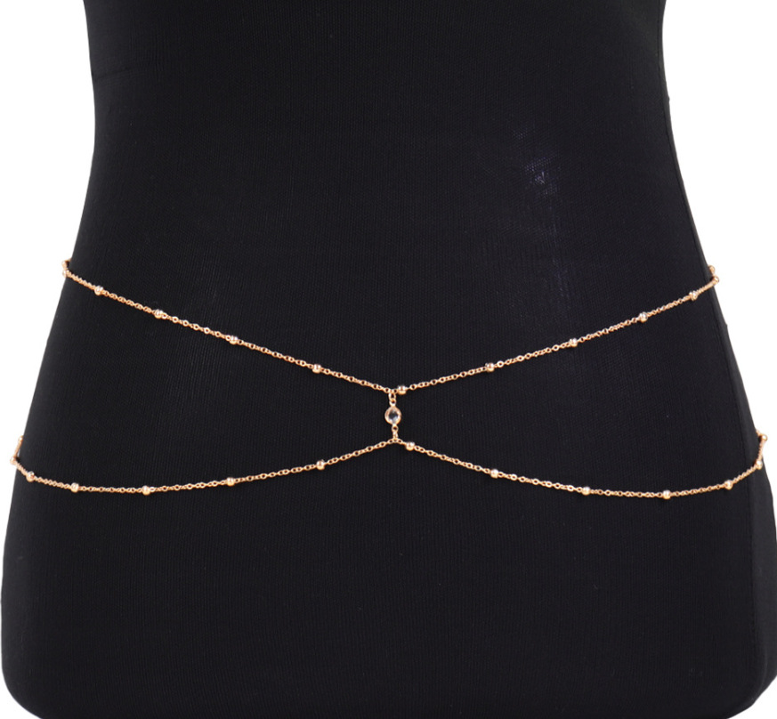 Clear Rhinestone Beaded Belly  - Body Jewelry Back avis et prix