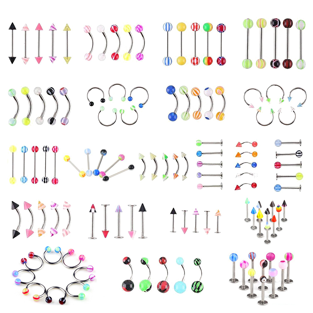 110pcs Mixed Lip Eyebrow Belly - Body Jewelry Nipple Rings avis et prix