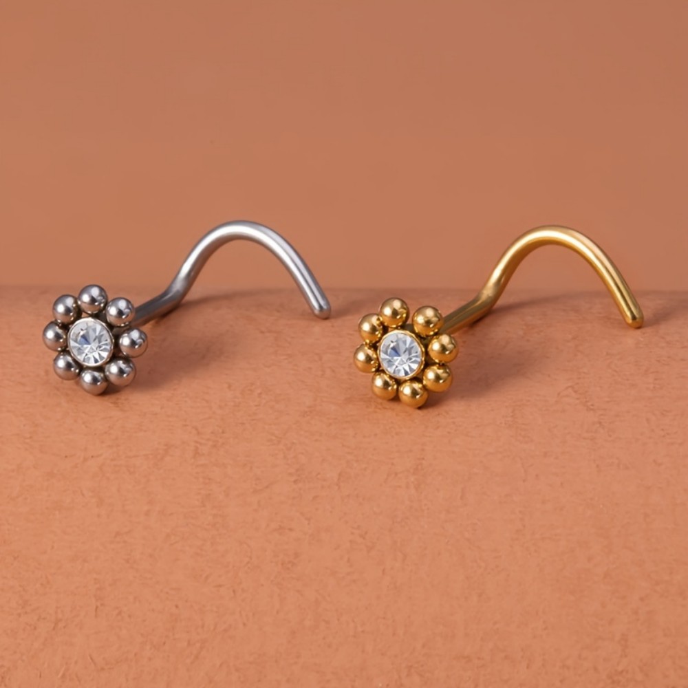 1pc of Flower-Shaped Screw Nos - Nostril Screw Pin avis et prix
