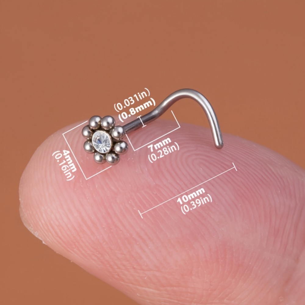 1pc of Flower-Shaped Screw Nos - Nostril Screw Pin avis et prix
