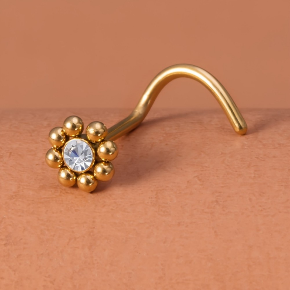 1pc of Flower-Shaped Screw Nos - Nostril Screw Pin avis et prix