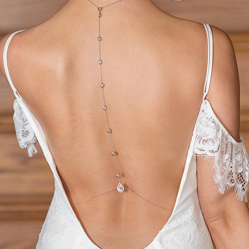 Hot style zircon back chain br - Body Jewelry Back avis et prix