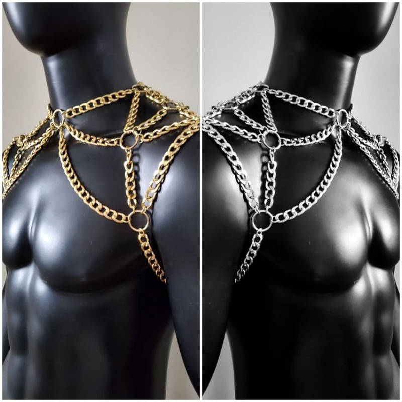 Punk Men Shoulder Body Chain B - Body Jewelry Back avis et prix