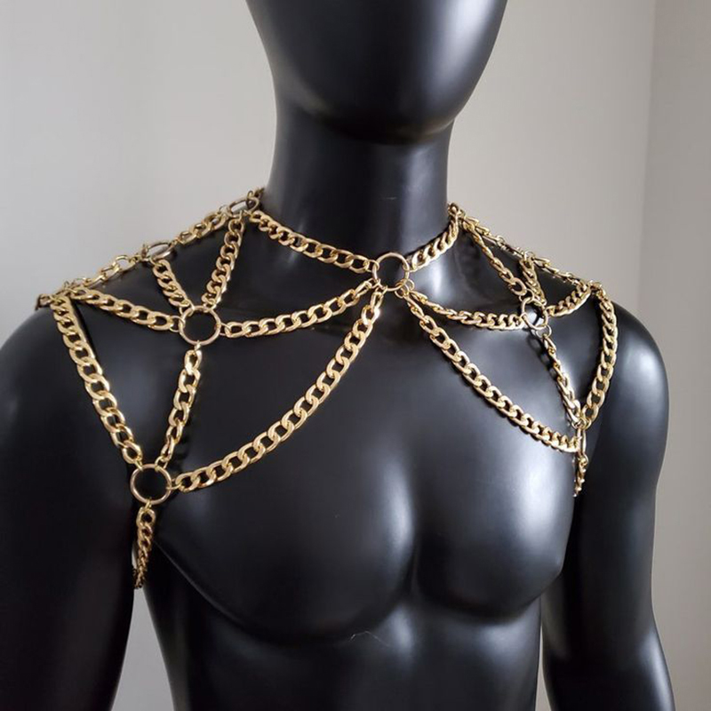 Punk Men Shoulder Body Chain B - Body Jewelry Back avis et prix