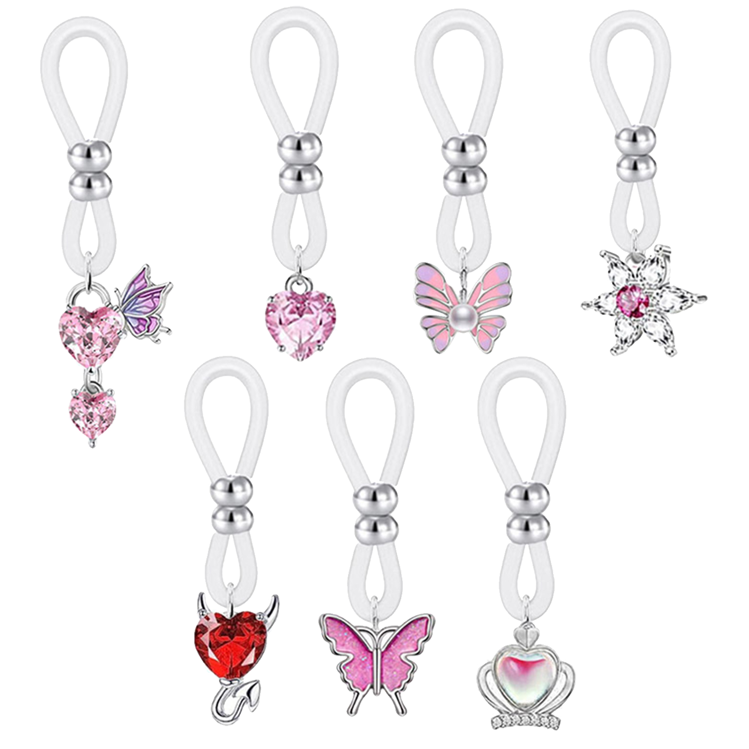 Alloy Silicone Butterfly Heart - Body Jewelry Nipple Rings avis et prix
