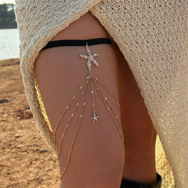 Boho Elastic Band Starfish Pea - Body Jewelry Thigh Chain avis et prix
