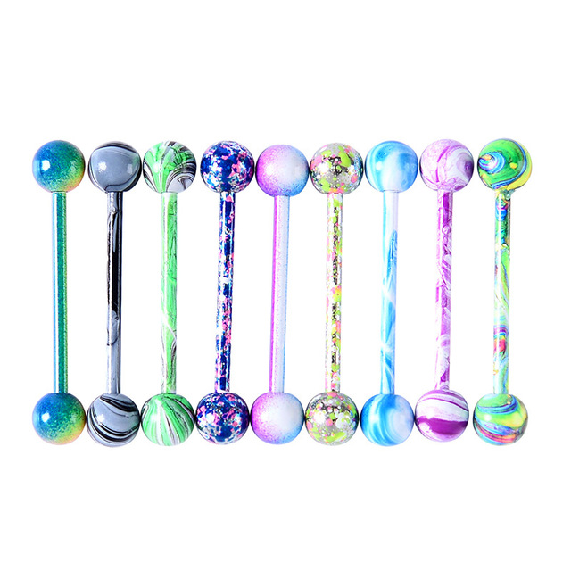 6PCS Paint Tongue Piercing Lot - Body Jewelry Nipple Rings avis et prix
