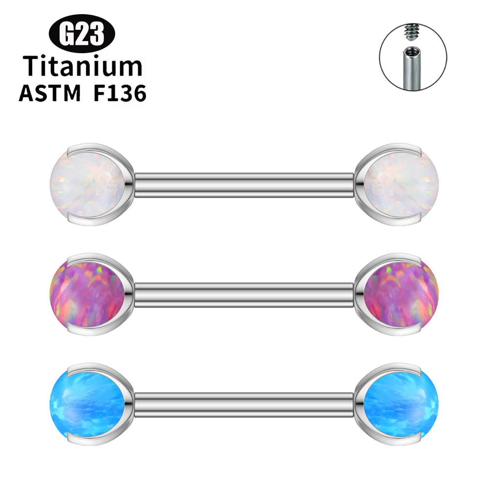 G23 Titanium 14G/16G Opal Tong - Body Jewelry Nipple Rings avis et prix