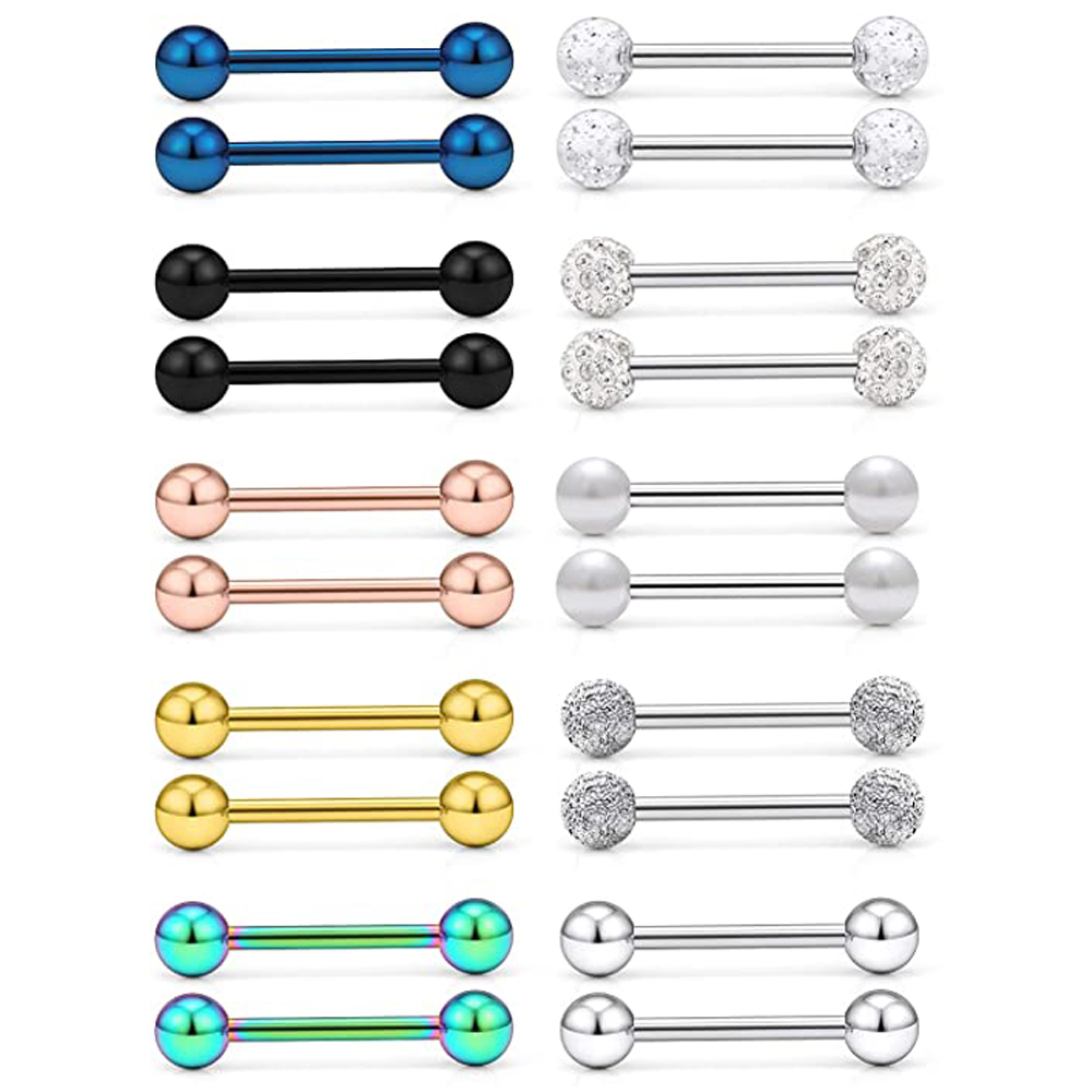 14G Tongue Rings Nipple Rings  - Body Jewelry Nipple Rings avis et prix